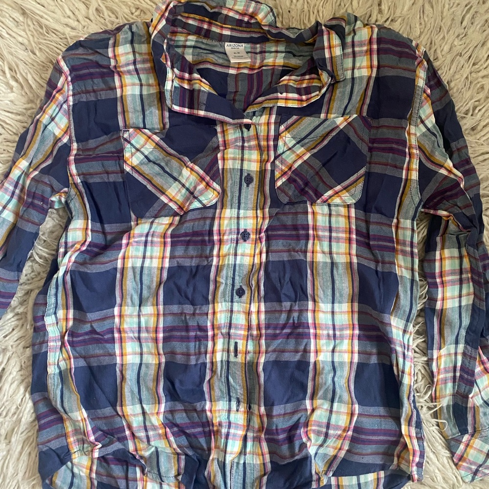(BUNDLE) Two kids plaid collared shirts from Old Navy Purple and Multicolored